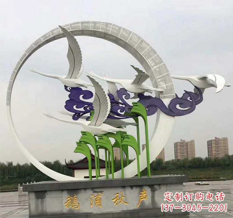 荆州不锈钢艺术仙鹤雕塑