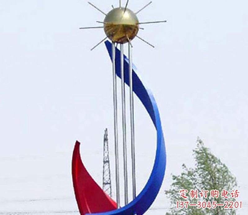 荆州流动的美——不锈钢飘带雕塑