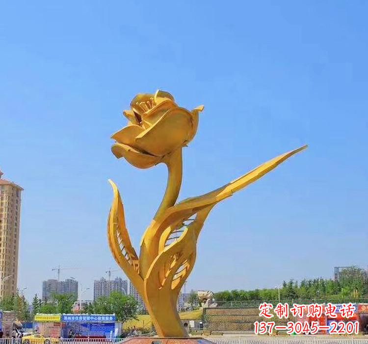 荆州不锈钢紫荆花雕塑2