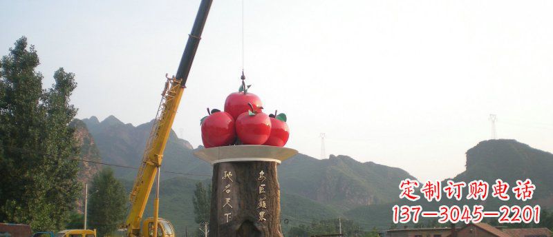 荆州不锈钢苹果雕塑缔造城市风采