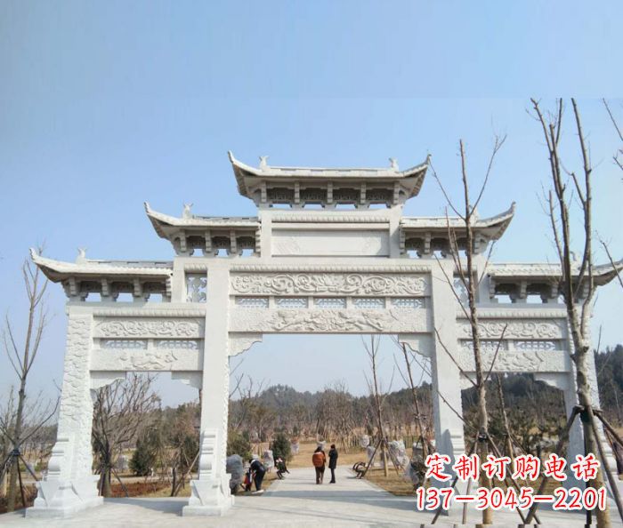 荆州“村口三门石雕牌楼”——悠久历史的见证