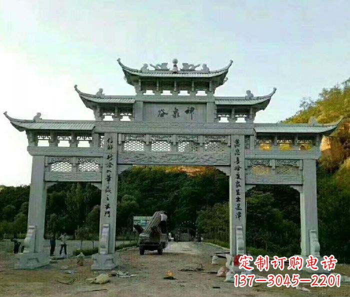 荆州村口石雕牌楼千百年文化瑰宝