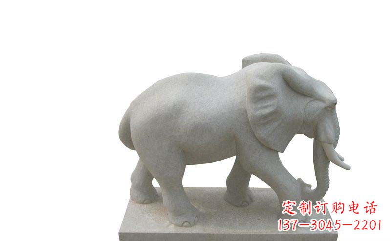 荆州大象雕塑大理石大象公园的精美艺术