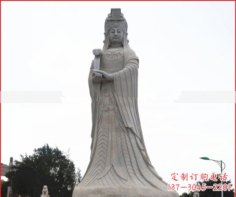 荆州大理石大型妈祖神像雕塑