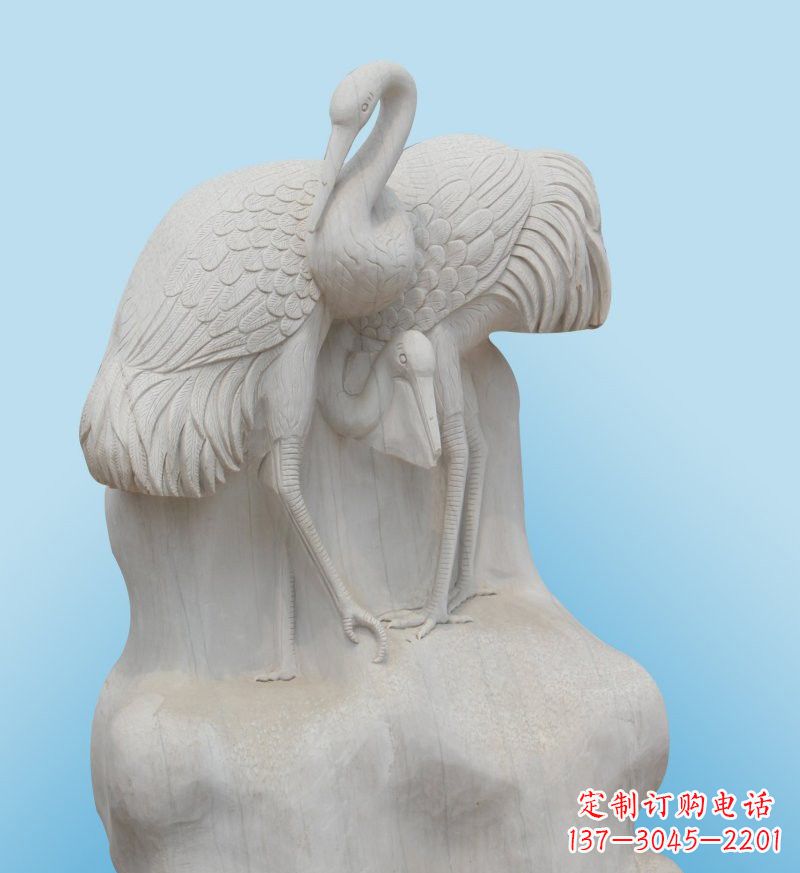 荆州大理石丹顶鹤石雕