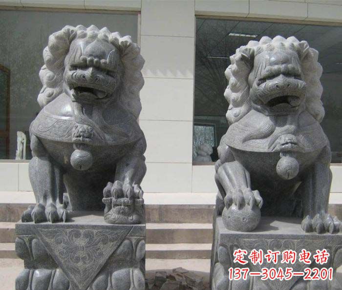 荆州大理石雕刻的狮子雕塑