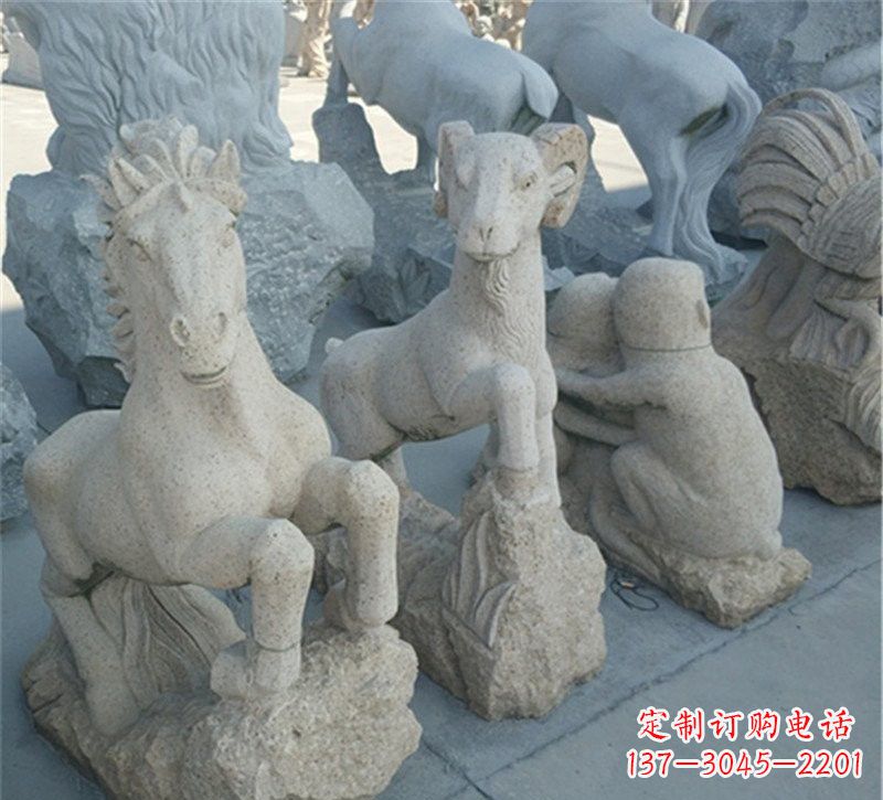 荆州大理石公园动物雕塑