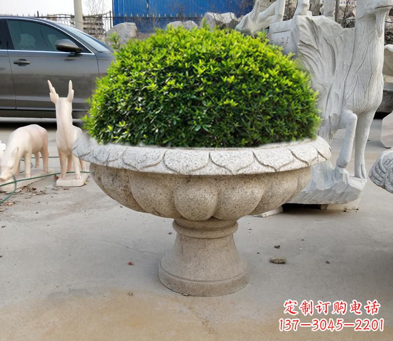 荆州优雅大理石花盆雕塑
