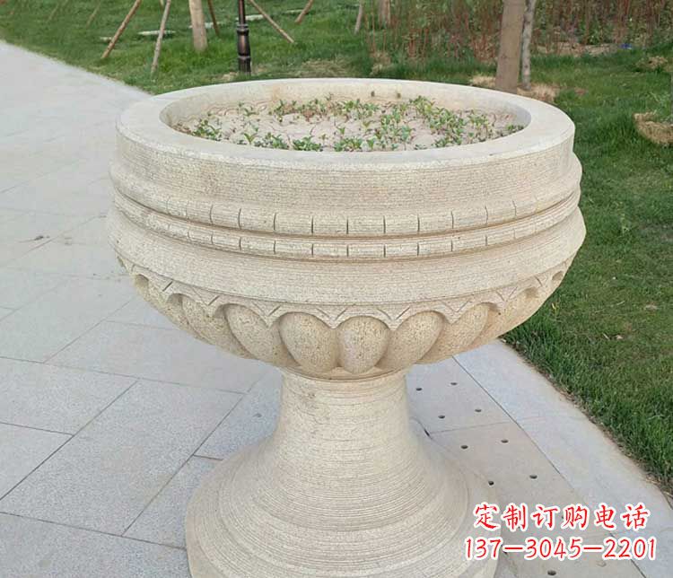 荆州大理石花盆石雕