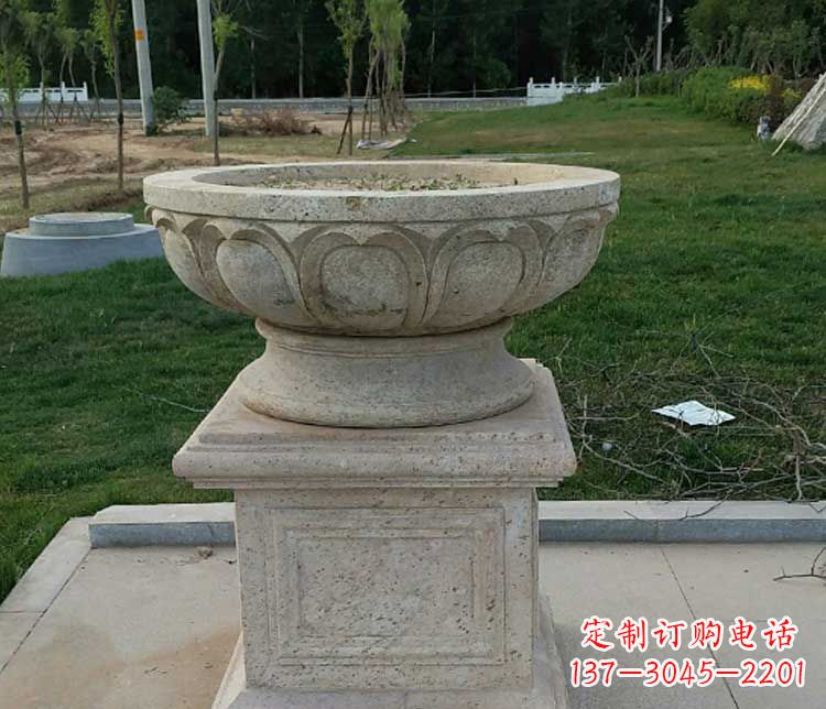 荆州大理石花盆石雕