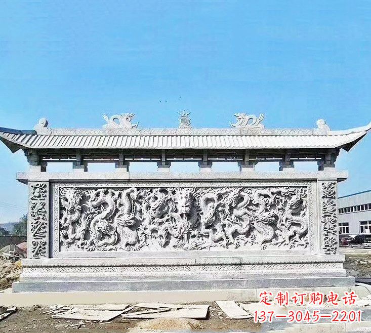 荆州大理石九龙壁雕塑