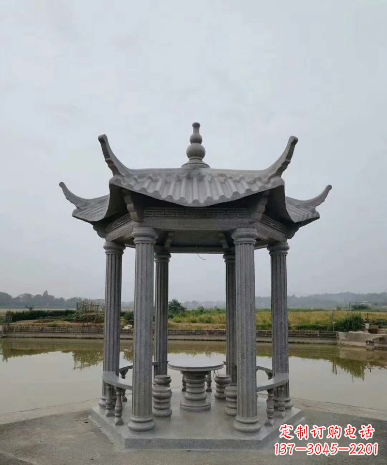 荆州大理石凉亭石雕塑