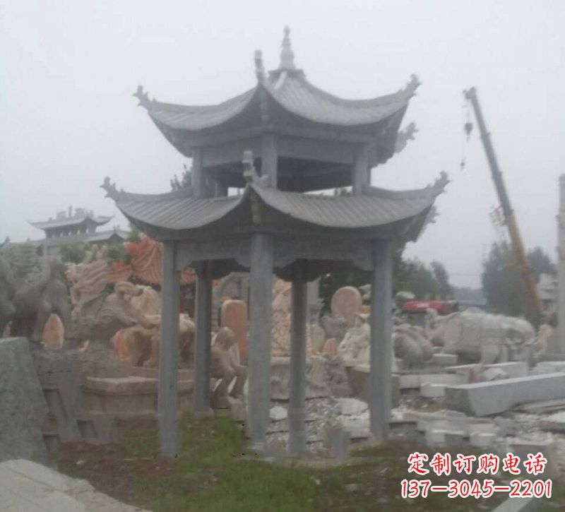 荆州大理石六角凉亭石雕