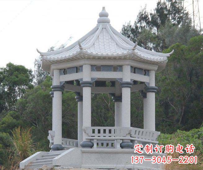 荆州大理石六角石雕凉亭