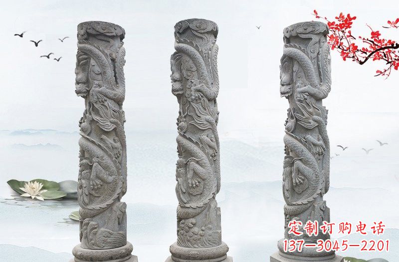 荆州大理石龙柱雕塑