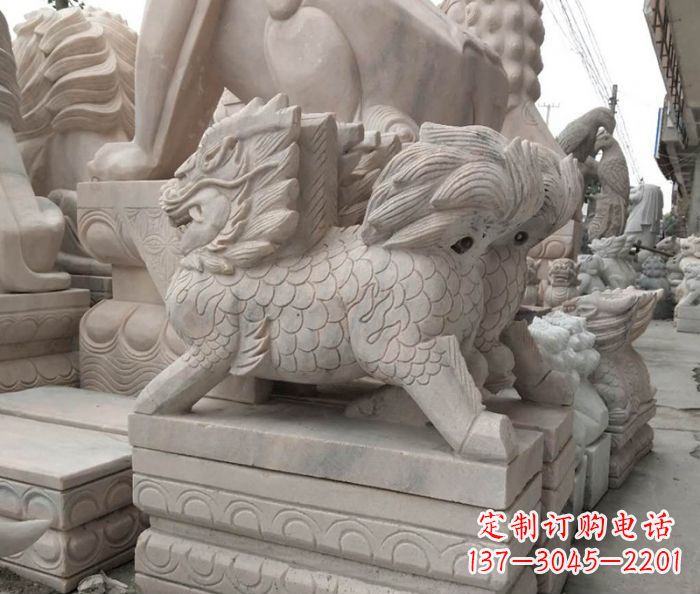 荆州大理石麒麟古代神兽石雕