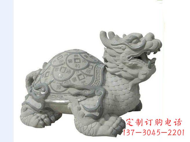 荆州大理石企业招财龙龟雕塑