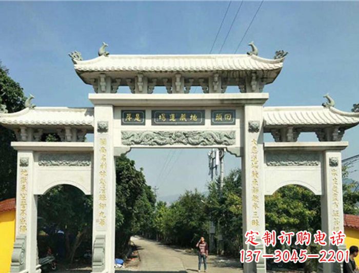 荆州大理石三门石牌坊
