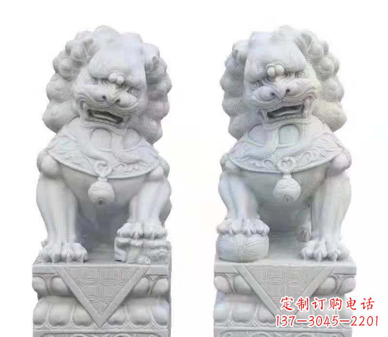 荆州大理石狮子雕塑震撼视觉、传承文化