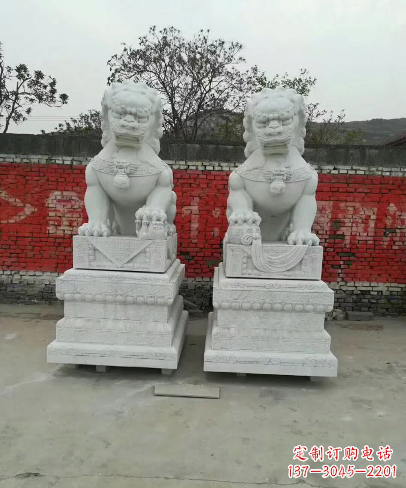 荆州大理石狮子雕塑,精致而壮观