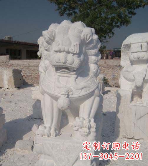 荆州精美大理石狮子雕塑