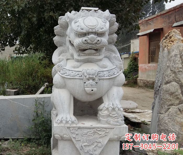 荆州大理石狮子庭院景观石雕