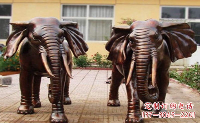 荆州大象铜雕艺术塑像