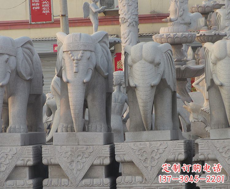 荆州大象石柱雕塑