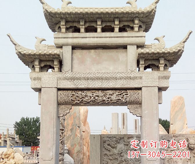 荆州特色大理石牌坊石雕