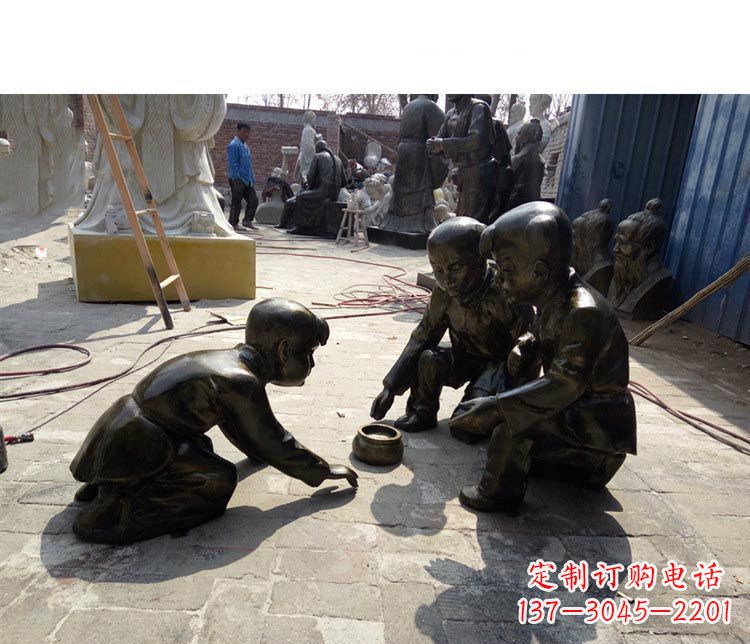 荆州斗蛐蛐铜雕 儿童系列