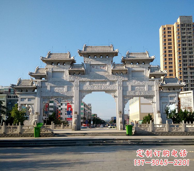 荆州精致锻铜牌坊雕塑