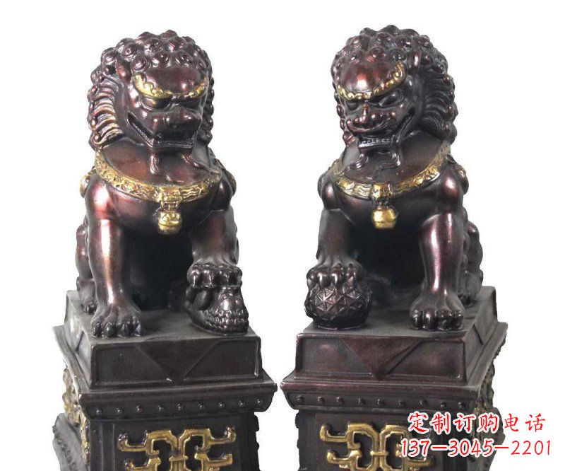 荆州传统工艺铜雕狮子雕塑