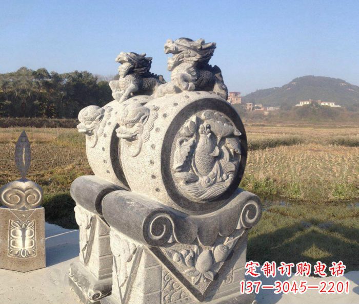 荆州仿古抱鼓石镇宅石门墩 (4)