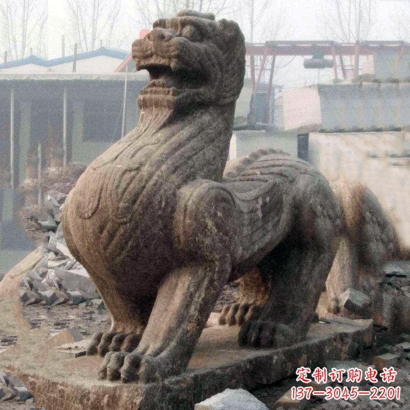 荆州仿古狴犴青石雕塑