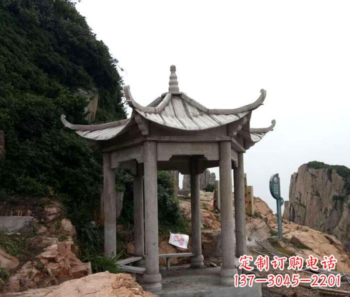 荆州仿古六角凉亭石雕 (7)