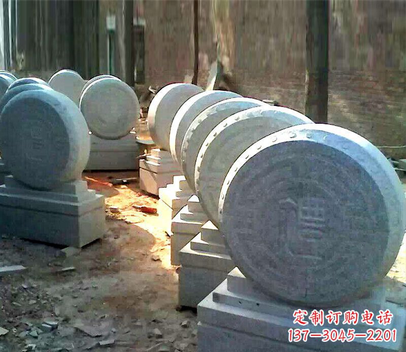荆州仿古石门墩招财抱鼓石雕