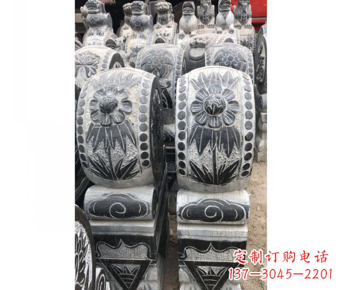 荆州仿古石门墩镇宅抱鼓石雕塑