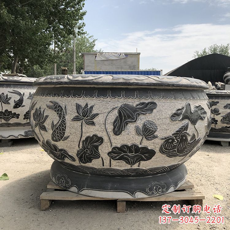 荆州精美仿古花盆雕塑