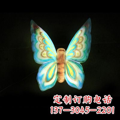 荆州蓝色闪耀的夜晚——37x48x20”发光蝴蝶雕塑