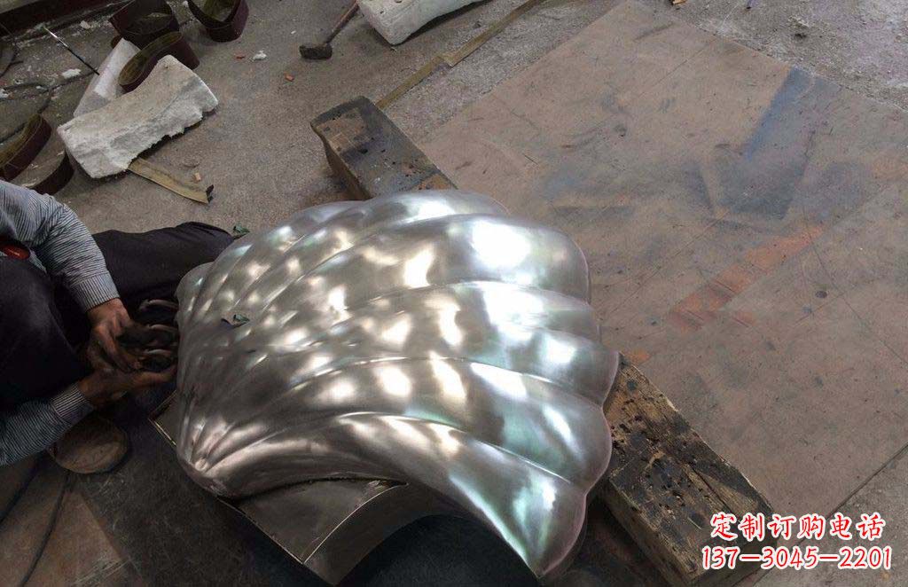 荆州精致现代的不锈钢贝壳雕塑