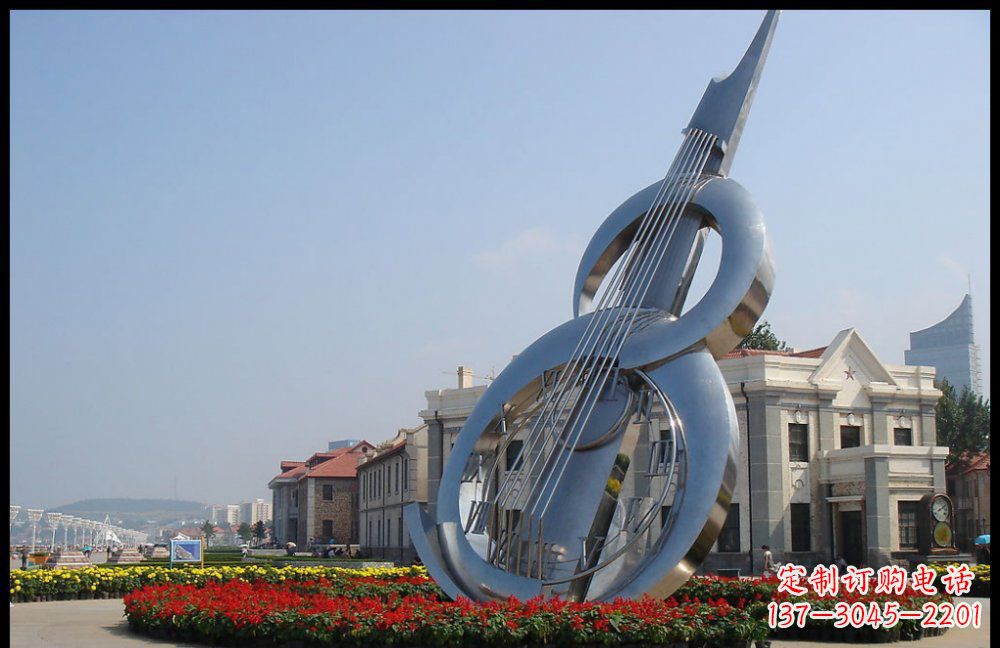 荆州YFZD-001不锈钢抽象大提琴雕塑