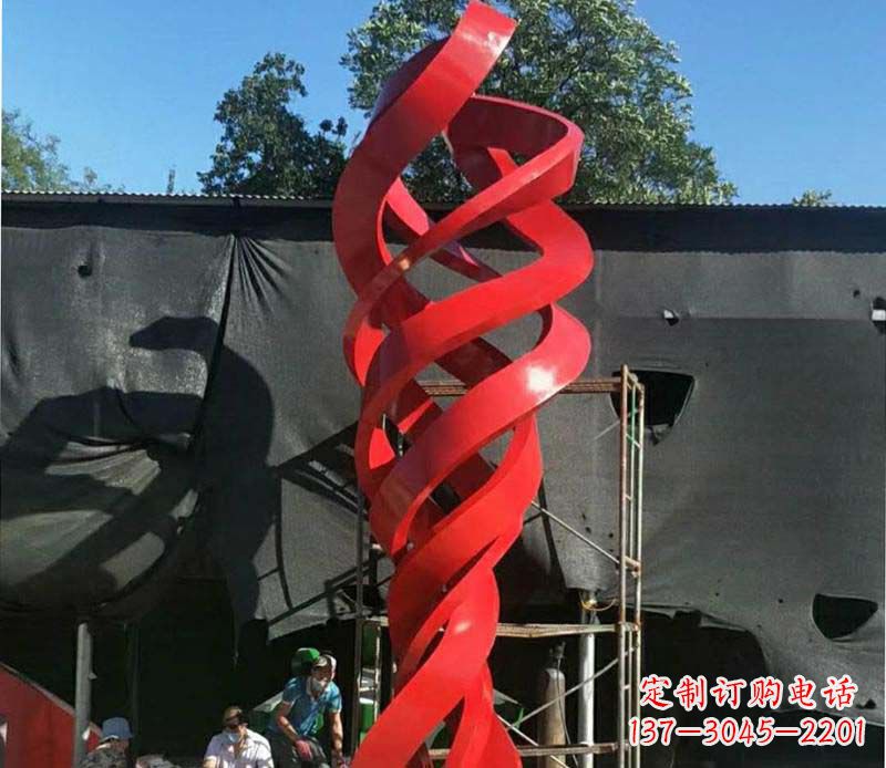 荆州高端不锈钢螺旋飘带景观雕塑