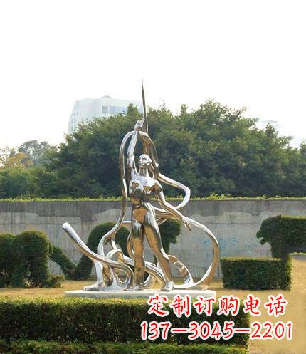 荆州跳丝带魅力少女铜雕