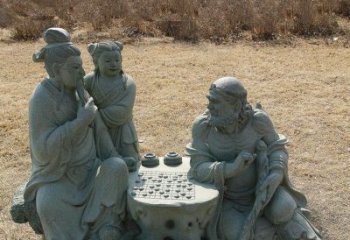 荆州八仙下棋铜雕塑