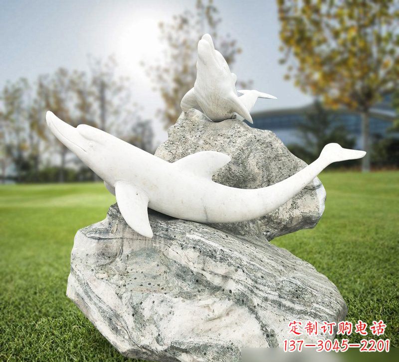 荆州中领雕塑设计之海豚石雕