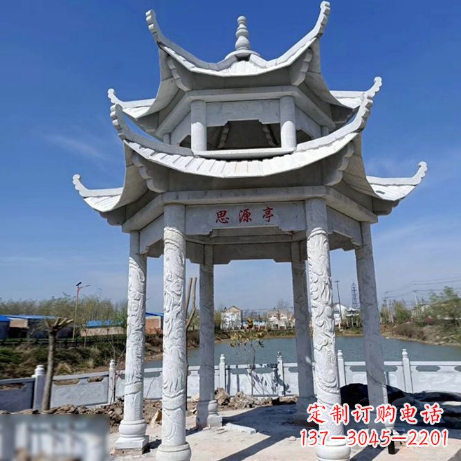 荆州公园大理石凉亭