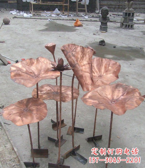 荆州中领雕塑荷花锻铜雕塑