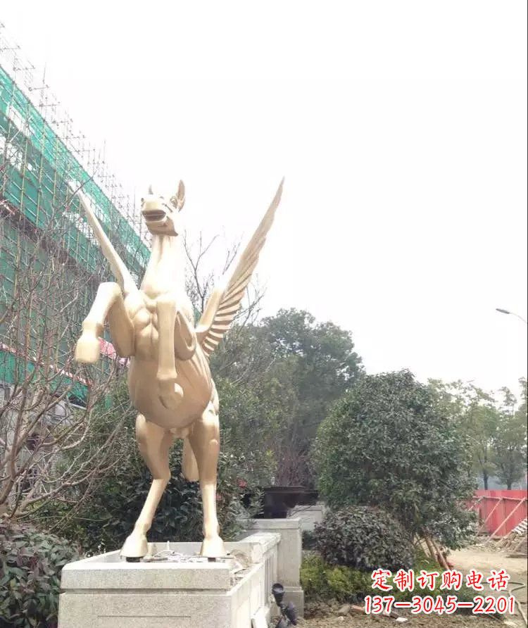 荆州公园飞马玻璃钢仿铜雕塑