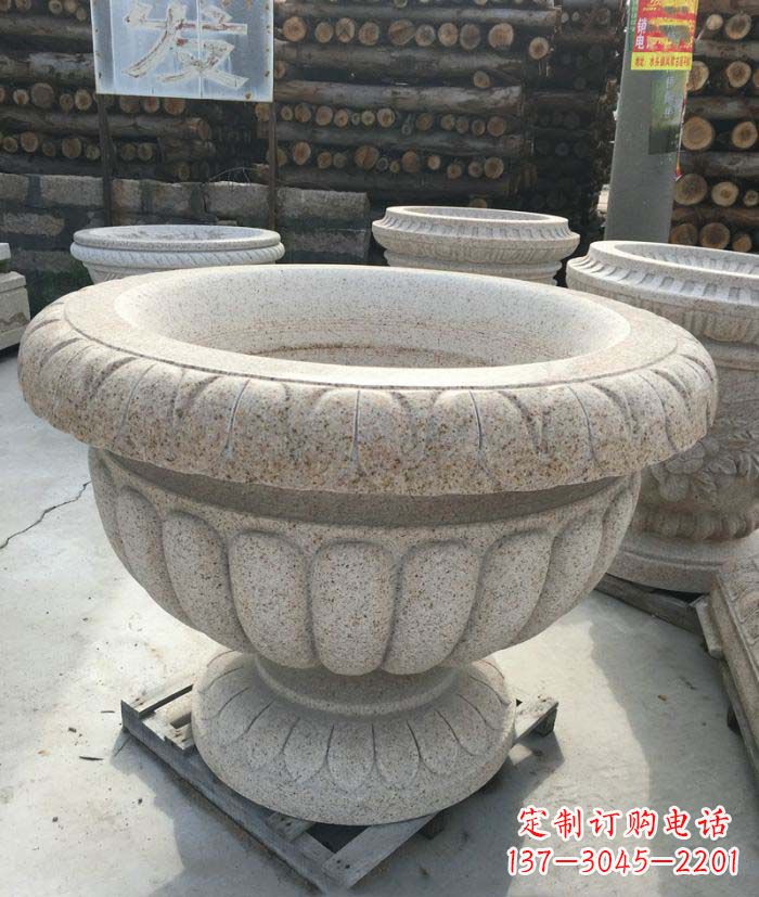荆州高质量大理石花盆石雕