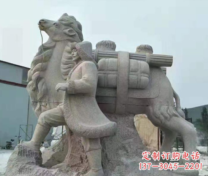 荆州精致精美的大理石骆驼石雕